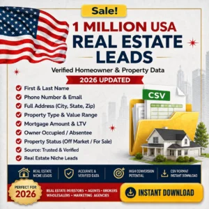 USA Real eState Database 2026 – 1 Million Real Estate Leads, Property & Homeowner Data